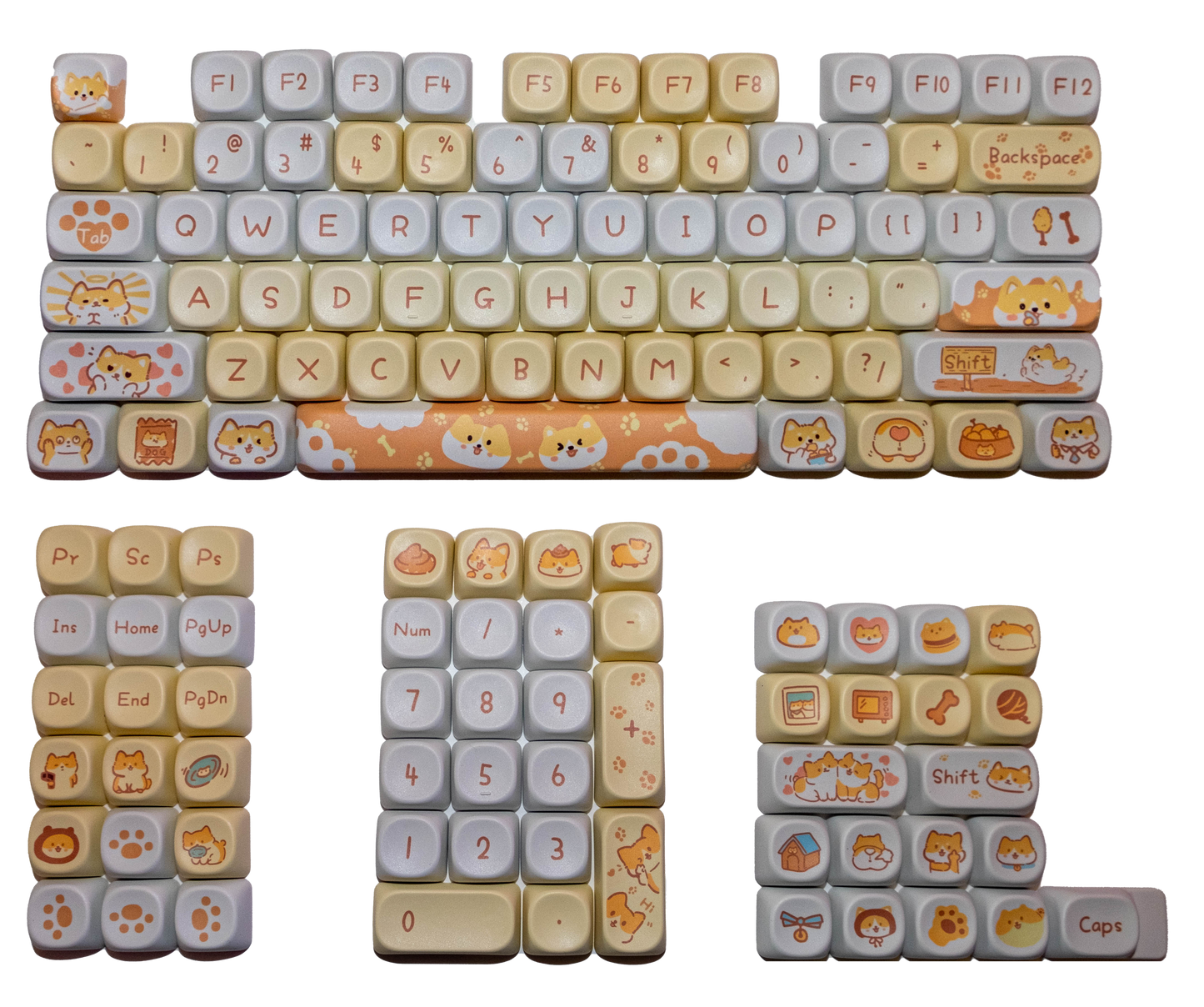 Orange Corgi Keycaps