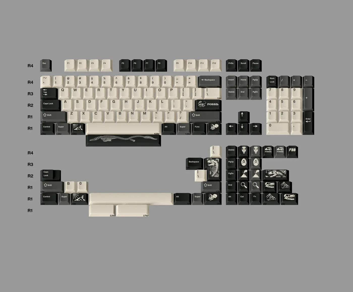 FBB Fossils Cherry Profile Keycaps