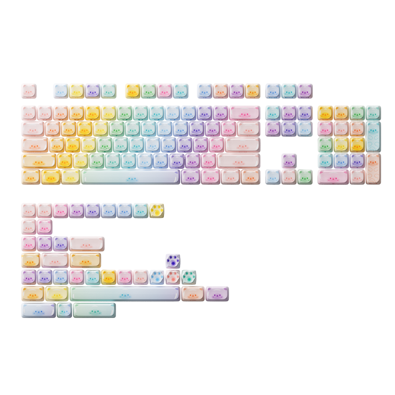 AKKO Colorful Cats MAO Profile Keycaps