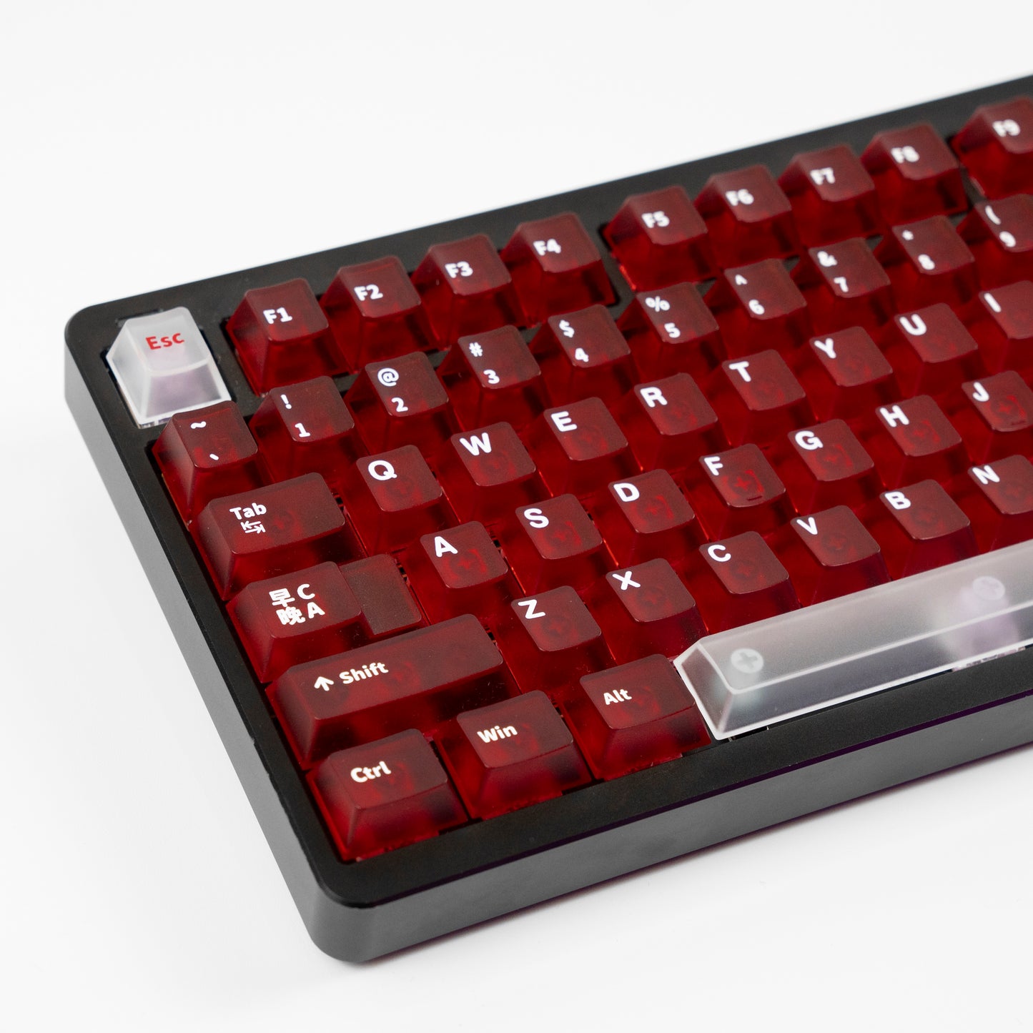 RF Transparent Red Cherry Profile Keycaps