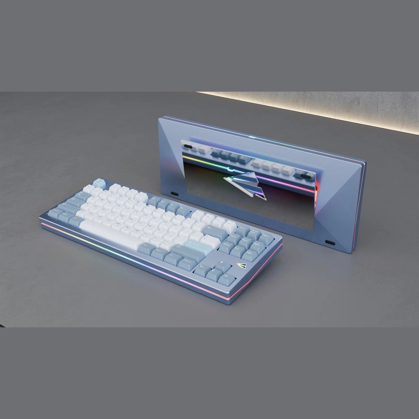 Paper80 Sierra Blue Case, PVD Mirror Silver, Wired 1.6mm Non-Flex Cut PCB, Alu Plate