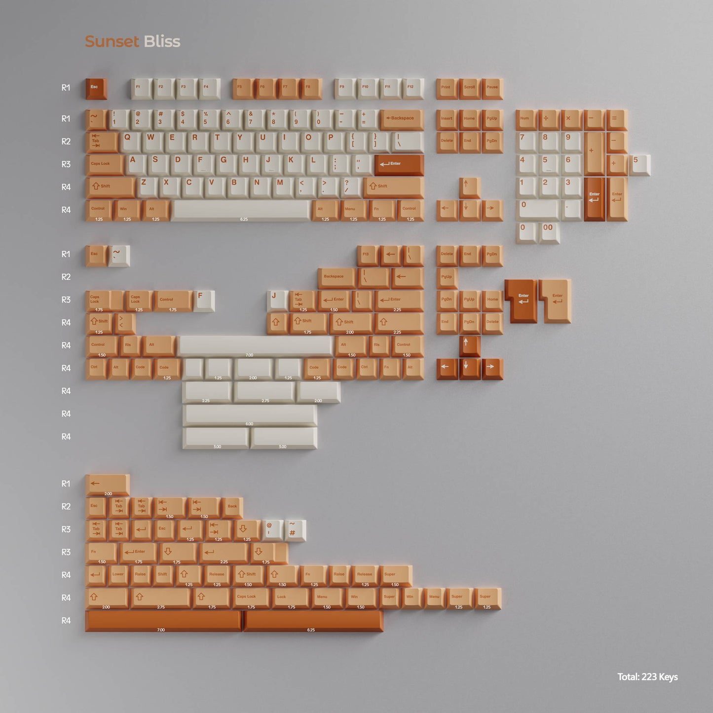 Wuque Studios Sunset Bliss Cherry Profile Keycaps