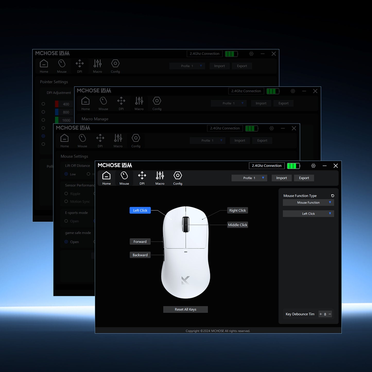 MCHOSE M7 Series Large-Sized Wireless Gaming Mouse