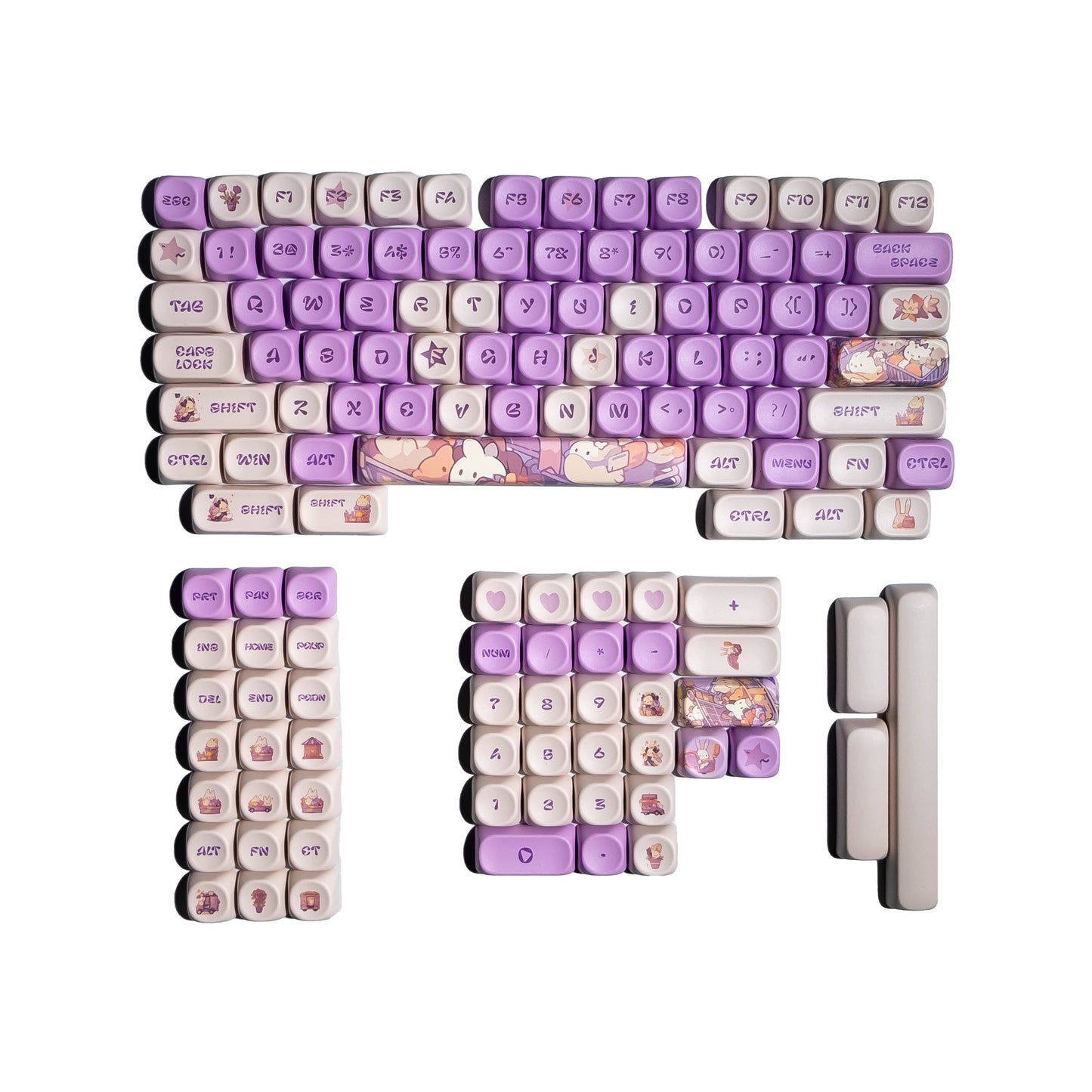 Purple Rabbit Realm Keycaps