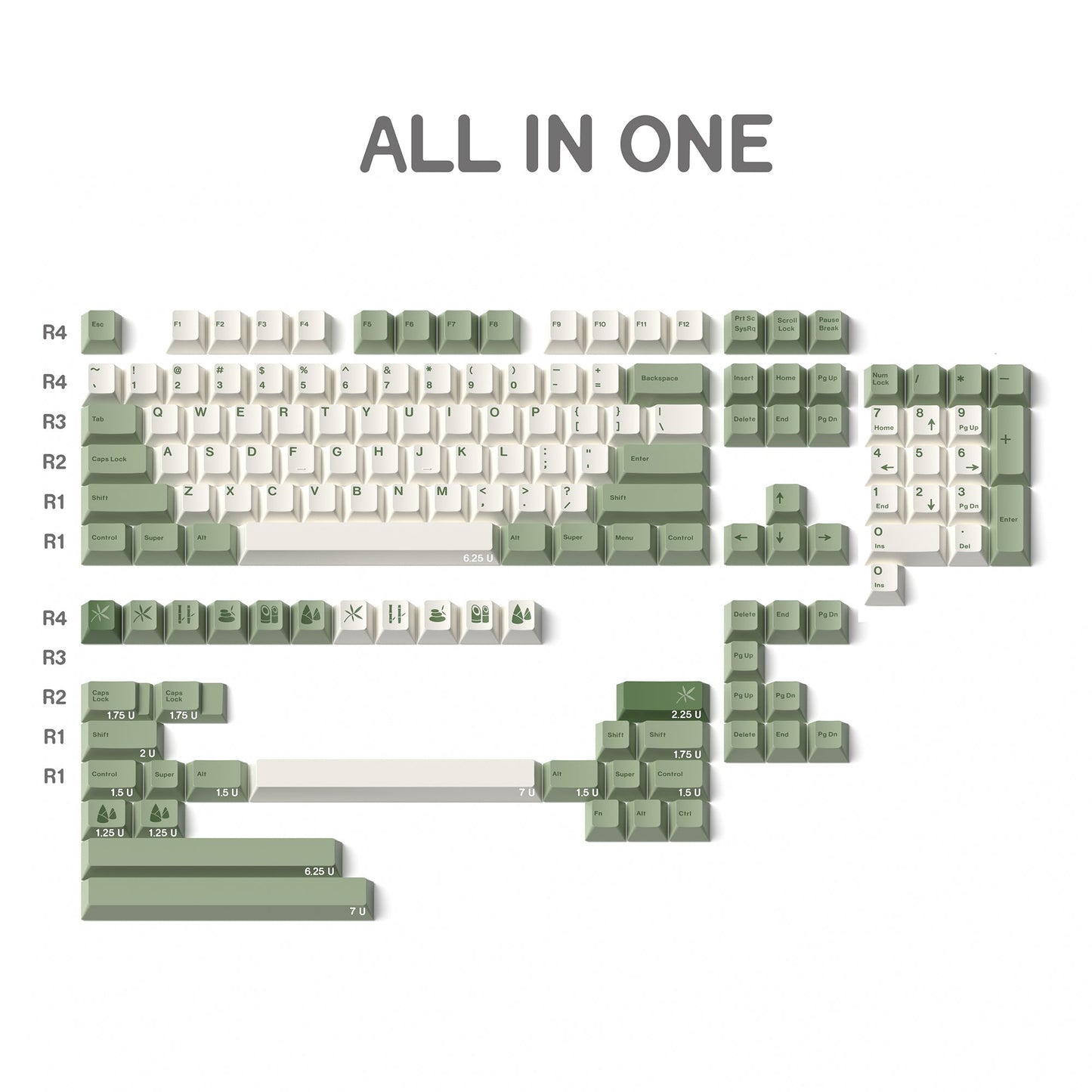 JKDK Bamboo Forest PBT Cherry Profile Dye-Sub