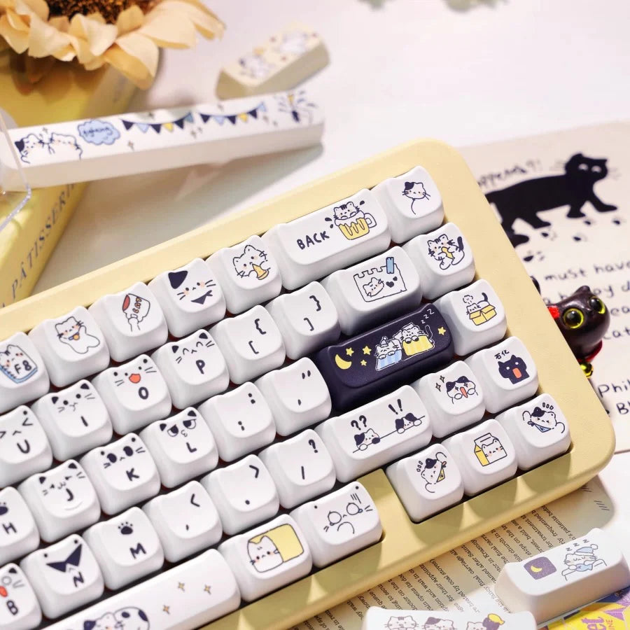 Soulcat Black White Cats Keycaps