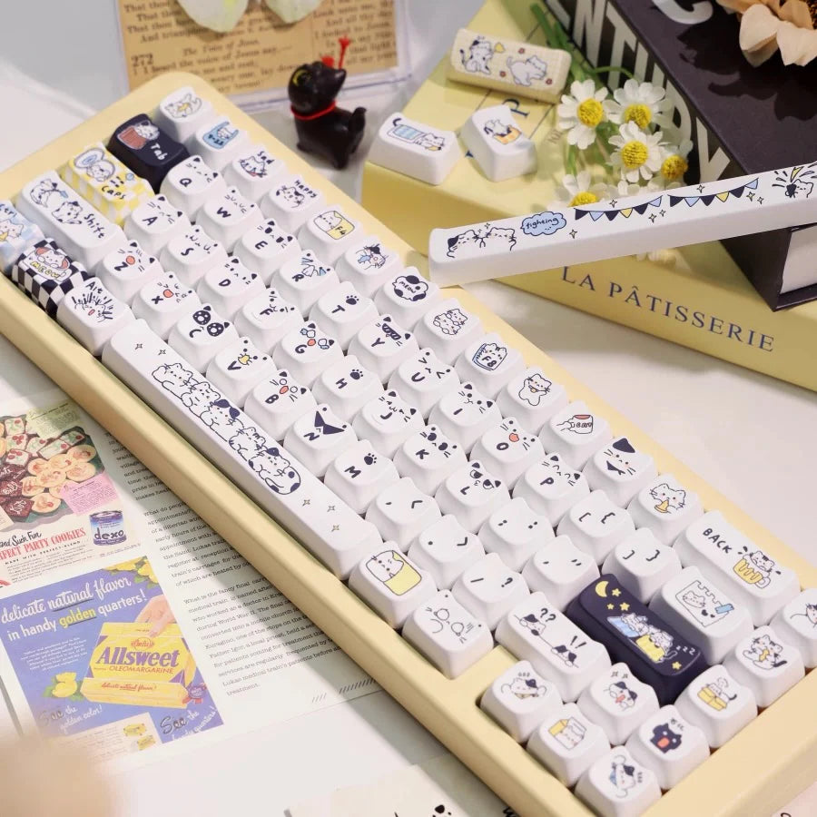 Soulcat Black White Cats Keycaps