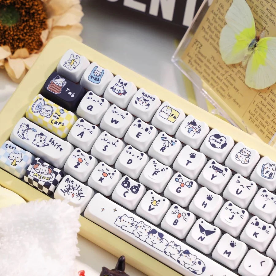Soulcat Black White Cats Keycaps