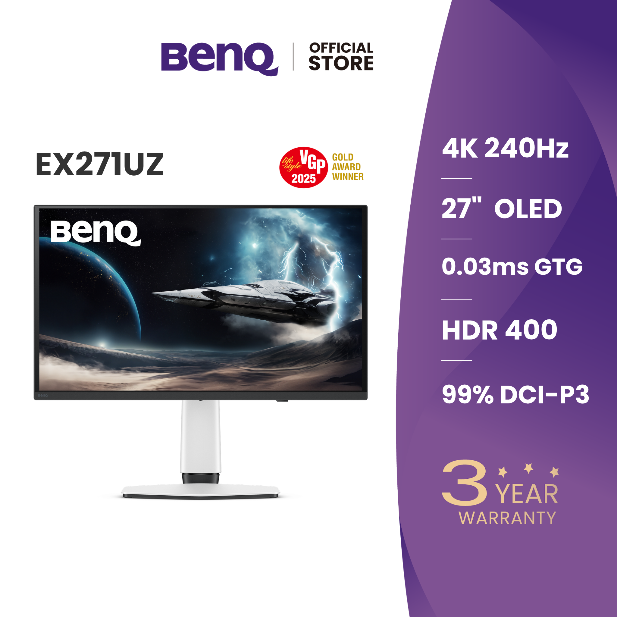 BenQ EX271UZ MOBIUZ OLED Gaming Monitor