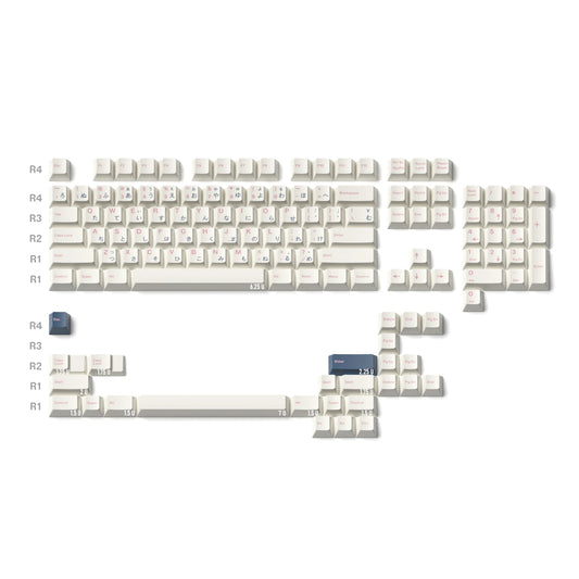 JKDK Japanese Minimalist white keycaps