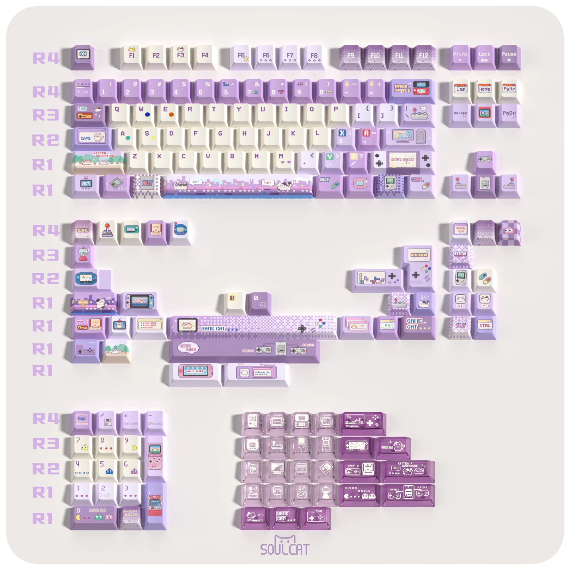 Soulcat Video Games Cats Keycaps