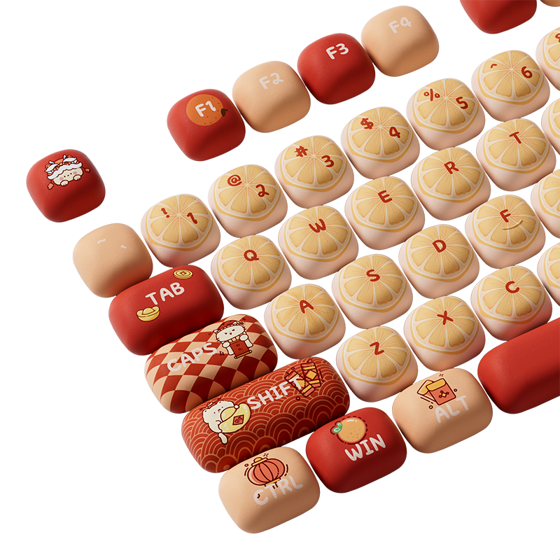 Akko Lucky Tangerine MOG Profile Keycaps
