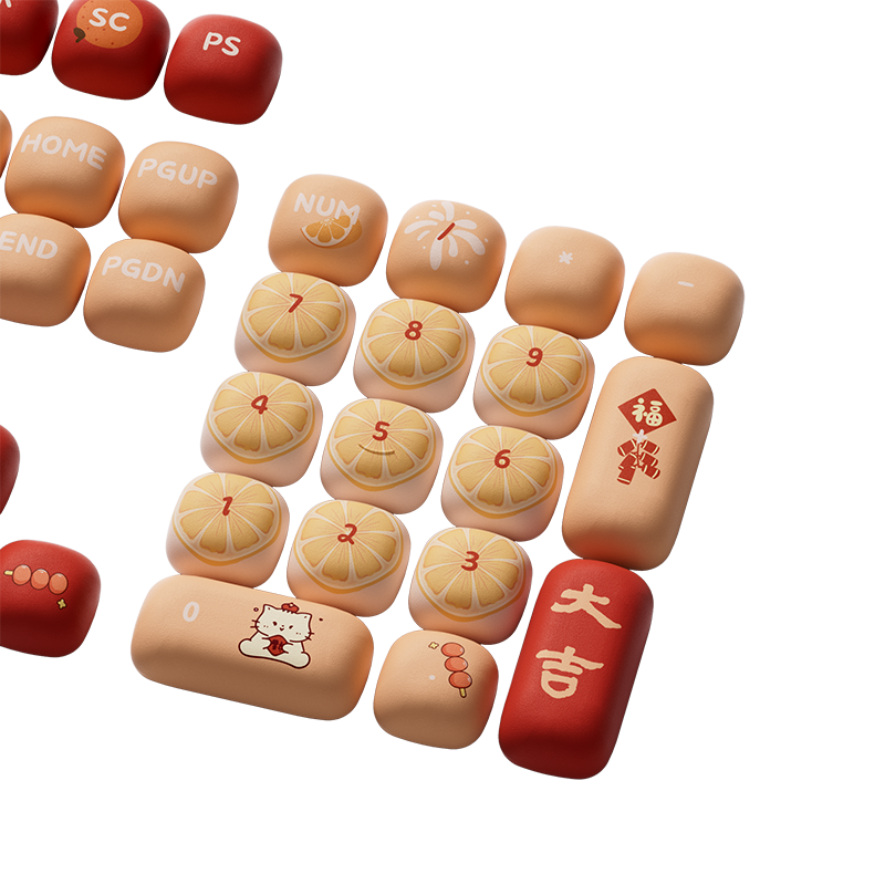Akko Lucky Tangerine MOG Profile Keycaps