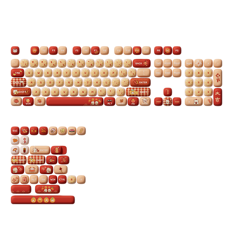 Akko Lucky Tangerine MOG Profile Keycaps