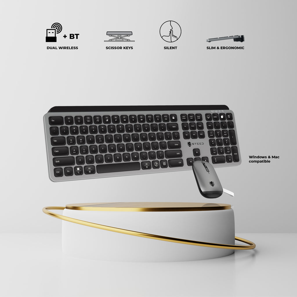 Steed MKB110DB Silent Wireless Keyboard and Mouse Combo