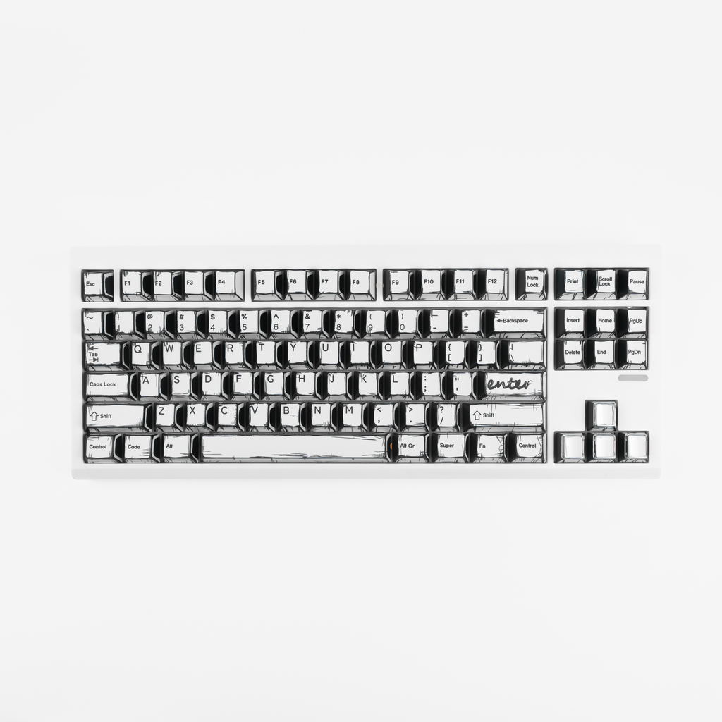 RF Comic White Cherry Profile Keycaps
