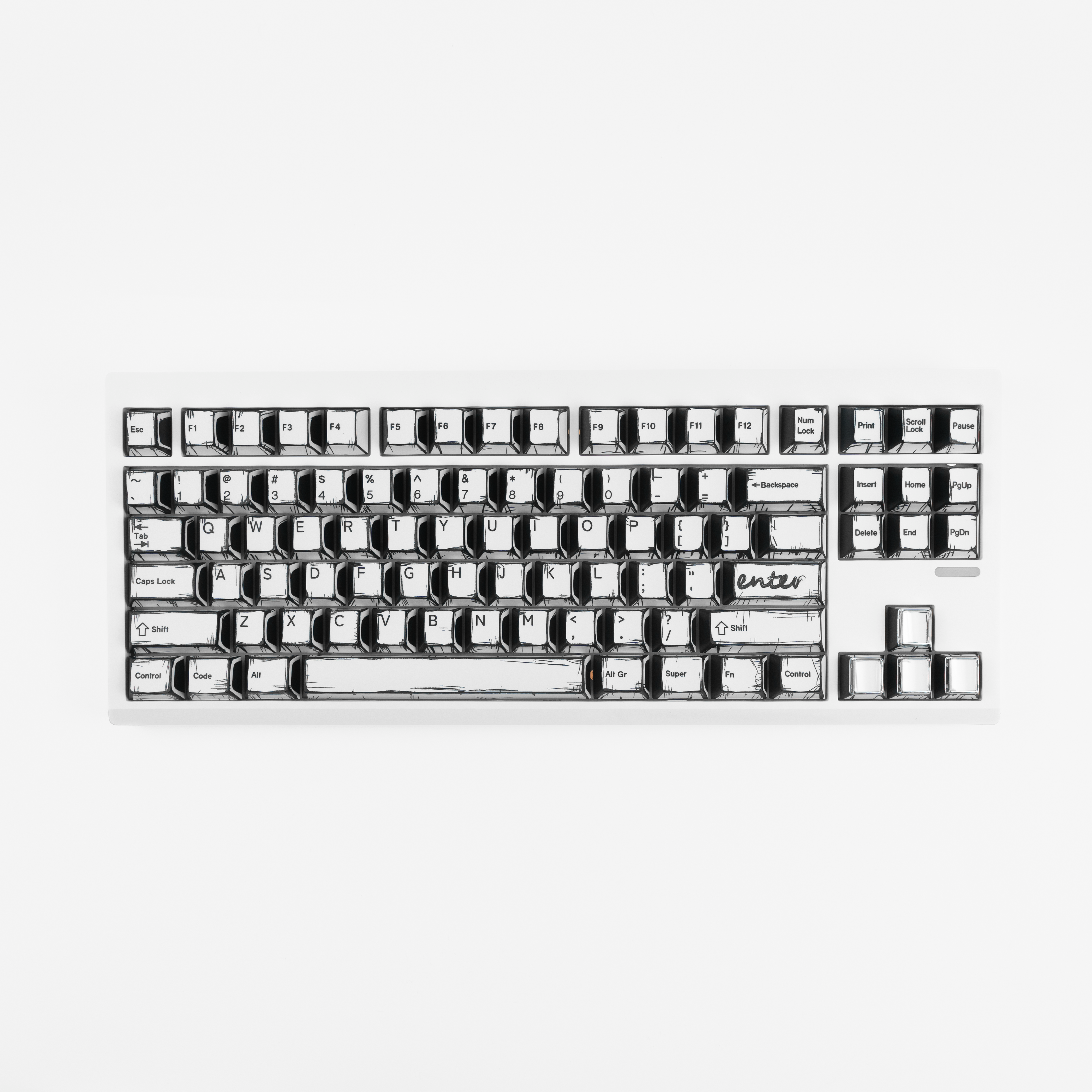RF Comic White Cherry Profile Keycaps