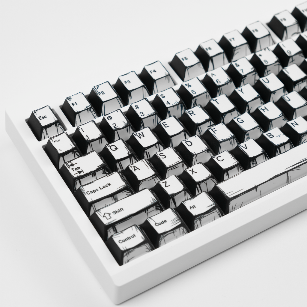 RF Comic White Cherry Profile Keycaps