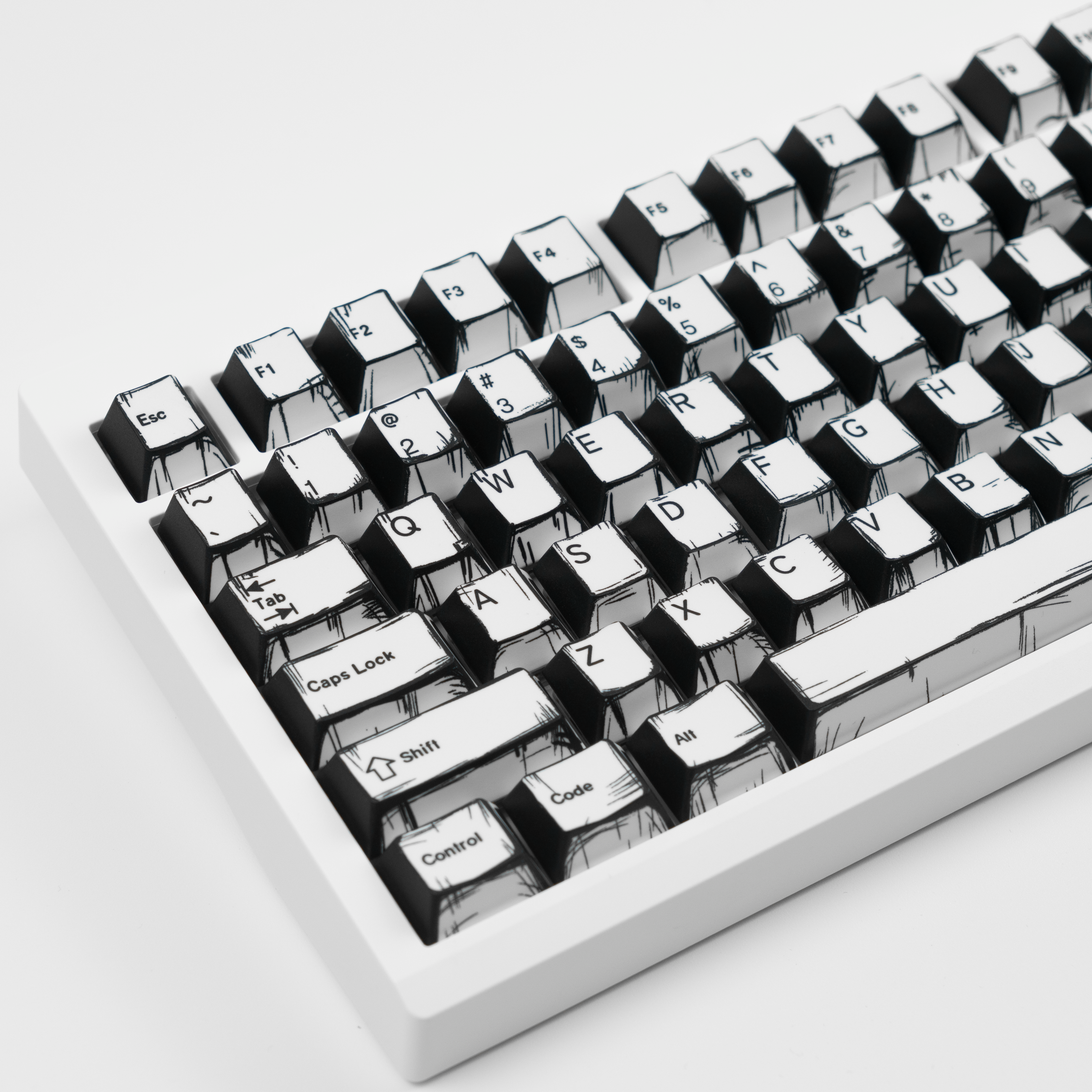 RF Comic White Cherry Profile Keycaps