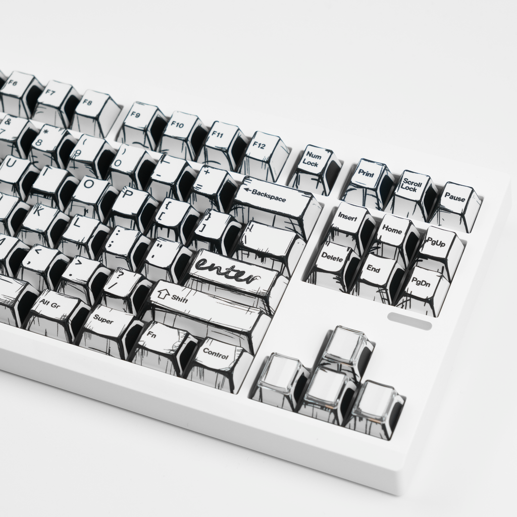 RF Comic White Cherry Profile Keycaps