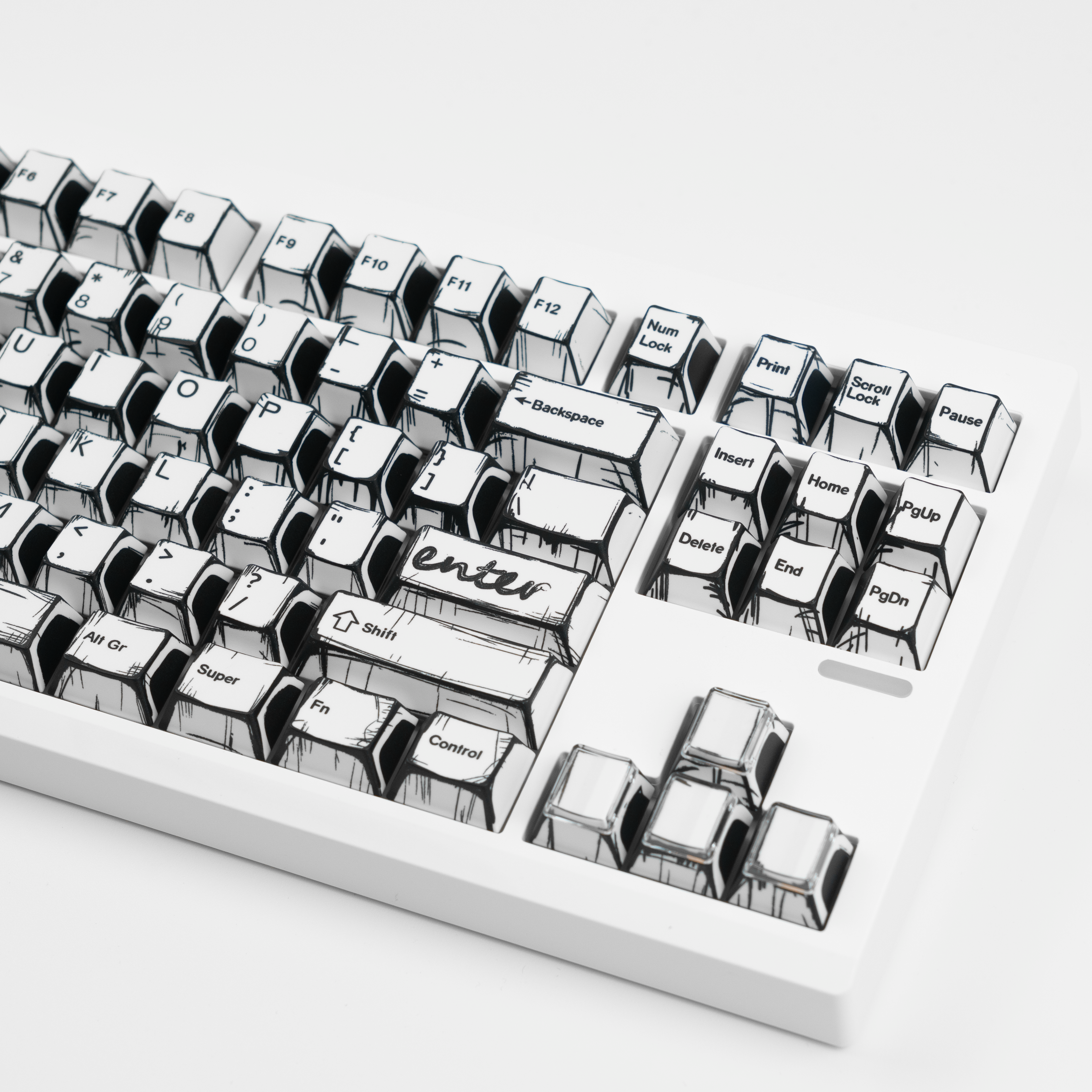 RF Comic White Cherry Profile Keycaps