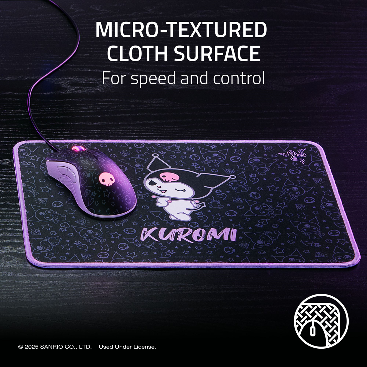 Razer Deathadder Essential + Goliathus Mouse Mat 3 Bundle-kuromi Edition
