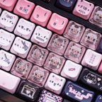 Soulcat Black Pink Cats Keycaps